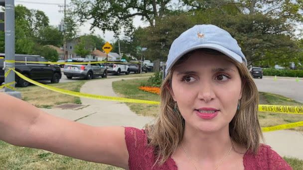 PHOTO: Zoe Nicole Pawelczak talks about how she and her father ran for cover after shots rang out during the Fourth of July parade in Highland Park, Ill., on July 4, 2022. (ABC News)