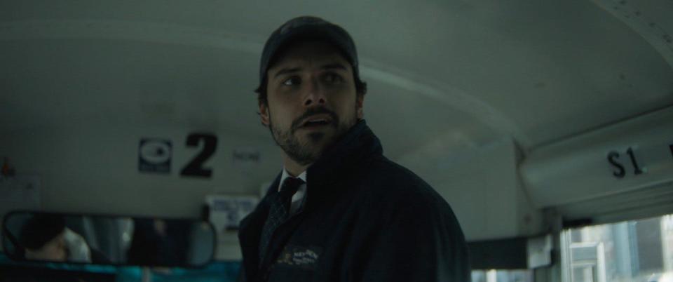 Jack Falahee, who plays coach Dave Dunn, in a production still from "Shattered Ice," which filmed in Needham and Randolph in early 2024.