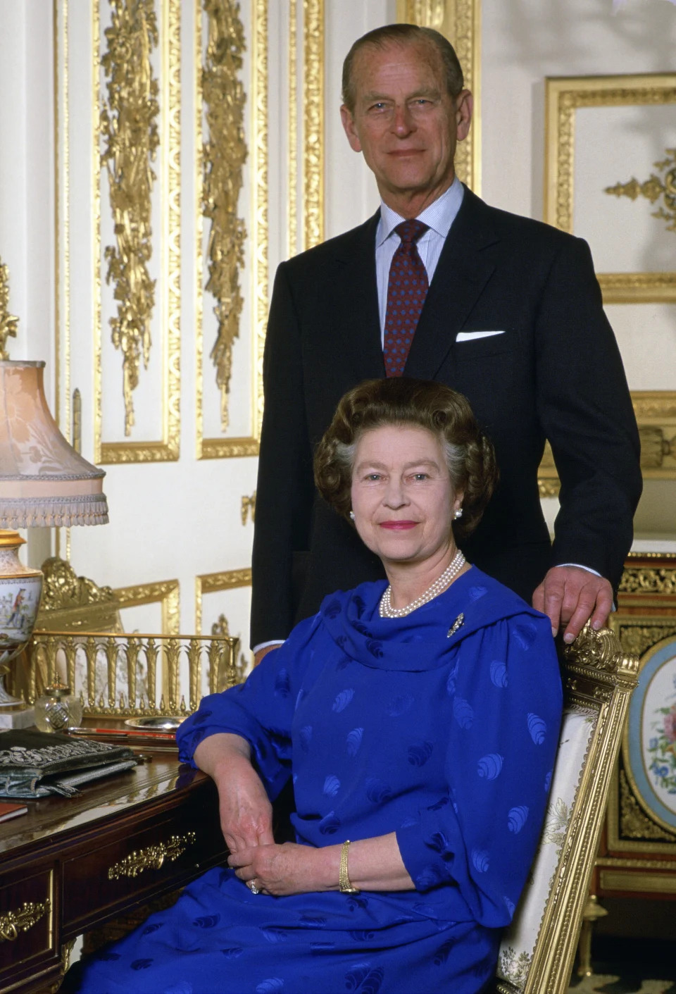 英國女王夫婦紅寶石婚（40年）紀念照。圖片來源：Getty Images