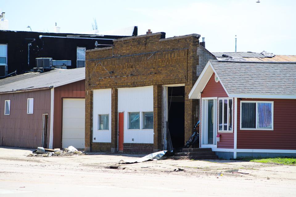 Many business buildings in Arlington, South Dakota, suffered damage on May 13 after a storm came through Thursday night.