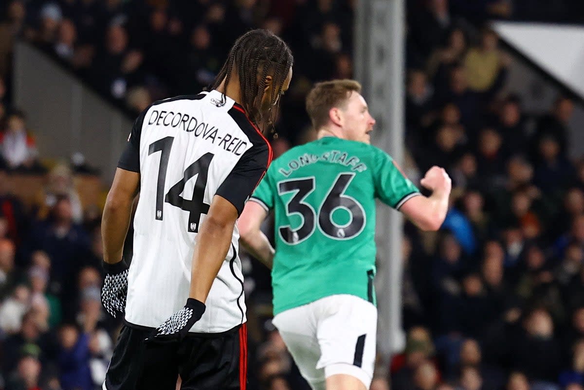 Longstaff's opener was allowed to stand despite a claim for handball (REUTERS)