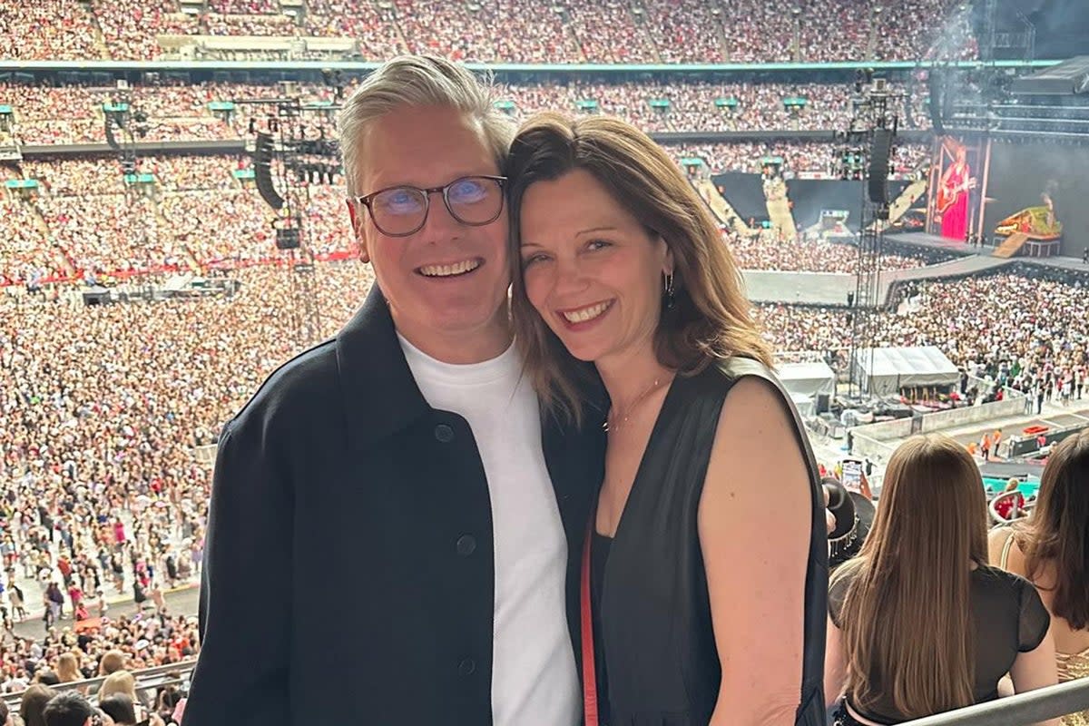 The photo that ‘tells you everything’: Keir Starmer at a Taylor Swift concert with his wife Victoria, who he says brings out the best in him  (Keir Starmer/X)