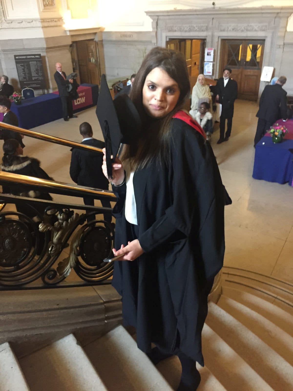 Fawziyah, pictured at her graduation, well between 40 and 50ft (Yasmin Javed/SWNS)