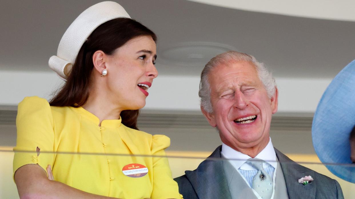 Lady Sophie Windsor and King Charles III watch the racing from the Royal Box as they attend day 5 of Royal Ascot 2023 at Ascot Racecourse on June 24, 2023 in Ascot, England.