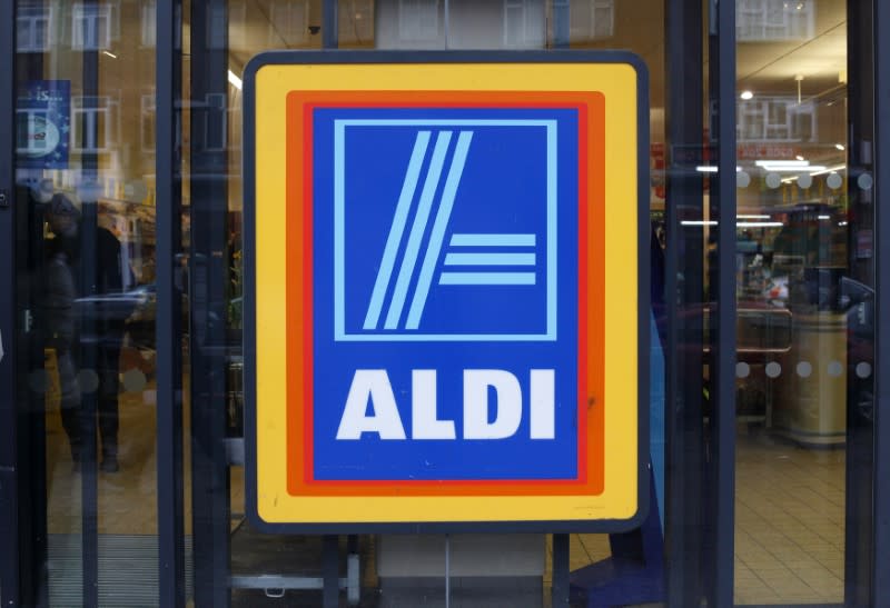 FILE PHOTO: A branch of Aldi supermarket is seen in northwest London February 9, 2013. REUTERS/Suzanne Plunkett