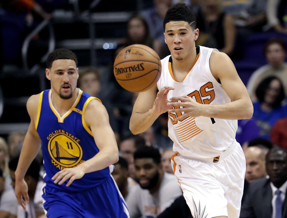 The Phoenix Suns aren’t as talented as the Golden State Warriors but their uptempo style is something fantasy players should value. (AP Photo/Matt York)