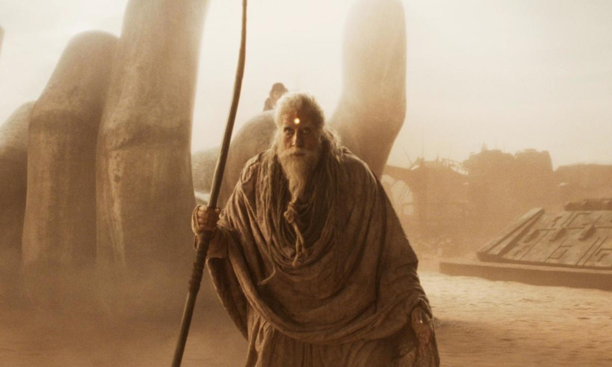 <span>Indofuturist … Amitabh Bachchan as Ashwatthama in Kalki 2898 AD.</span><span>Photograph: Vyjayanthi Movies</span>