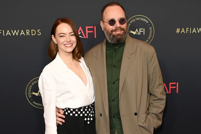 <p>Jon Kopaloff/WireImage</p> Emma Stone and Yorgos Lanthimos