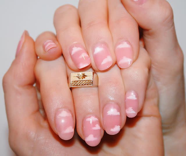 <p>A pink sky manicure is sweet and cute and can be worn all year, not just on V-Day.</p><p><a href="https://www.instagram.com/p/B6NifH1nBD5/" rel="nofollow noopener" target="_blank" data-ylk="slk:See the original post on Instagram;elm:context_link;itc:0;sec:content-canvas" class="link ">See the original post on Instagram</a></p>