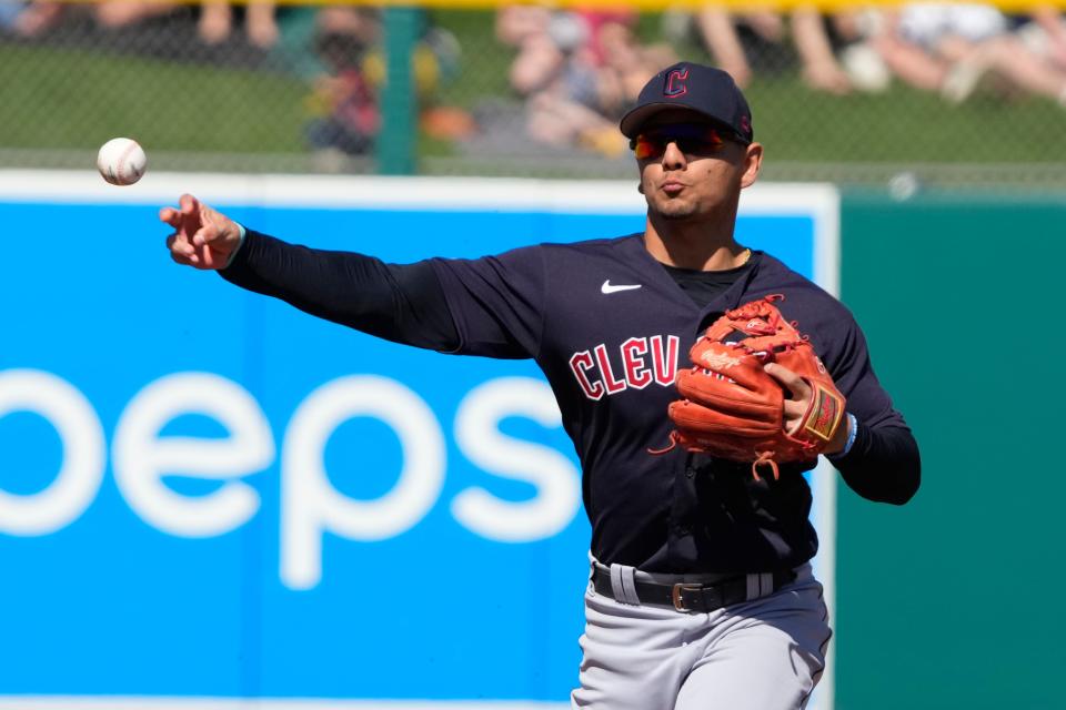 The Guardians' Andres Gimenez won the American League Gold Glove at second base last season for his defensive excellence.