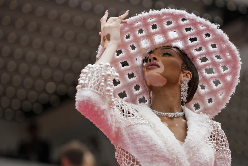 Le top model canadien Winnie Harlow pose à la première de 'The Apprentice' lors du 77ème Festival de Cannes le 20 mai 2024.