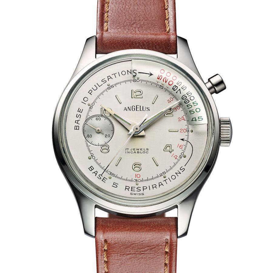 ANGELUS愛格Chronographe Médical醫用計時碼錶，復刻自60年代專門為醫生設計的問診用脈膊計工具錶款。
