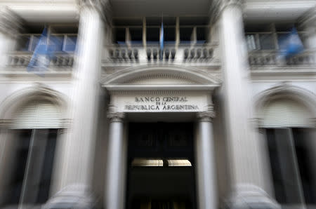 Argentina's Central Bank facade, in Buenos Aires, Argentina March 26, 2019. REUTERS/Agustin Marcarian