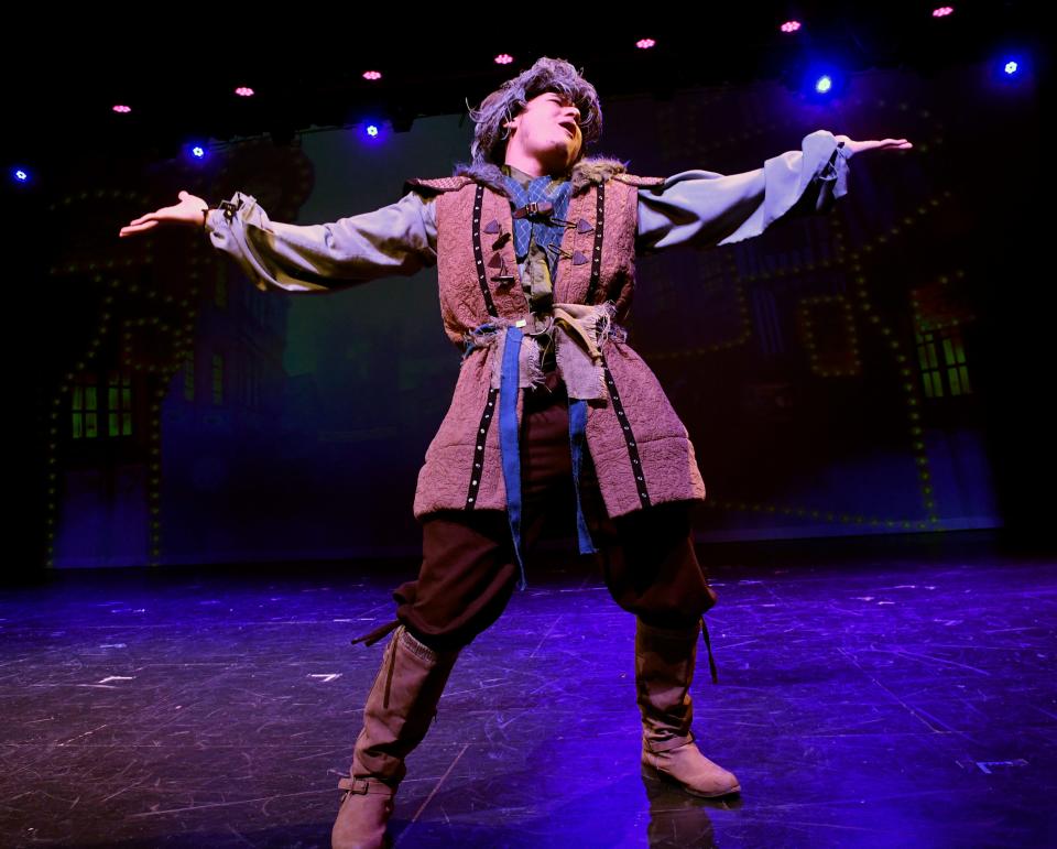 Luis Roberto Rueda sings about the joy of musicals in rehearsal Tuesday for "Something Rotten!", the Cooper High winter musical that will be performed Thursday through Saturday on campus.