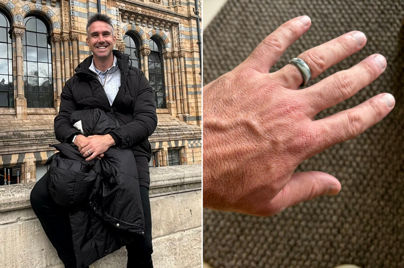 Kevin Pietersen shared a photo of his plastic ring as he claimed he took off his real one to go to London -Credit:Kevin Pietersen/X