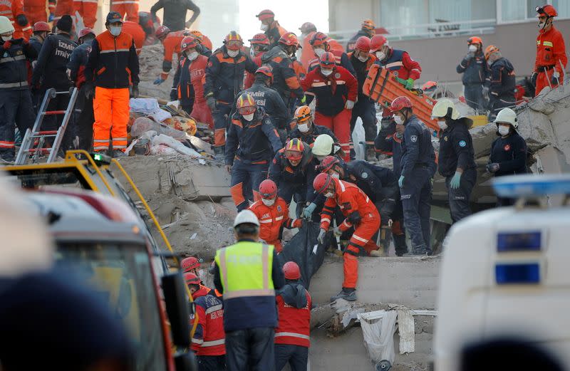 Rescue operations after earthquake in Izmir