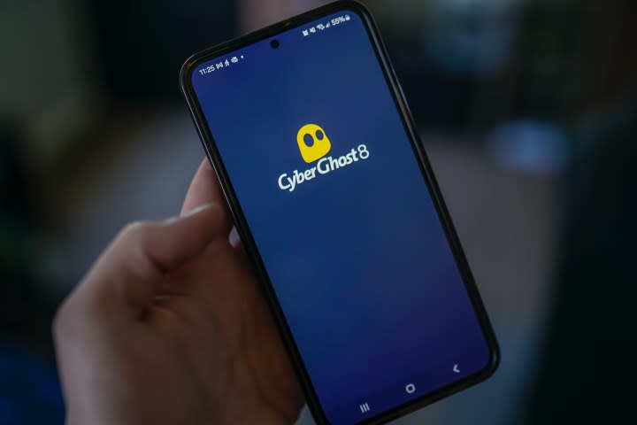 The Cyberghost app running on an Android phone.