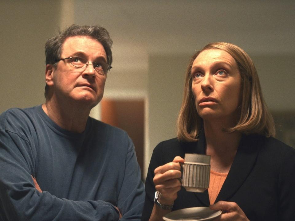 Colin Firth and Toni Collette on HBO's "The Staircase."