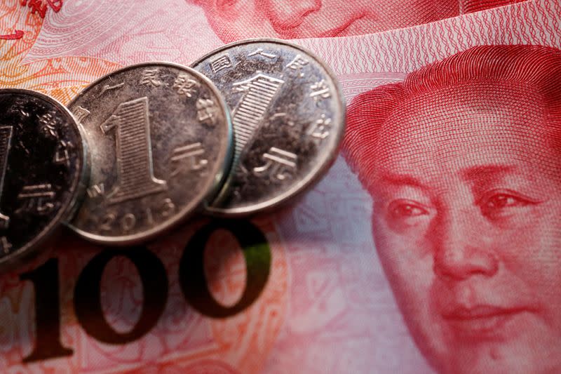 FILE PHOTO: Illustration picture of Chinese yuan