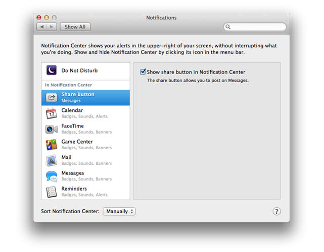 OS X Notification Center