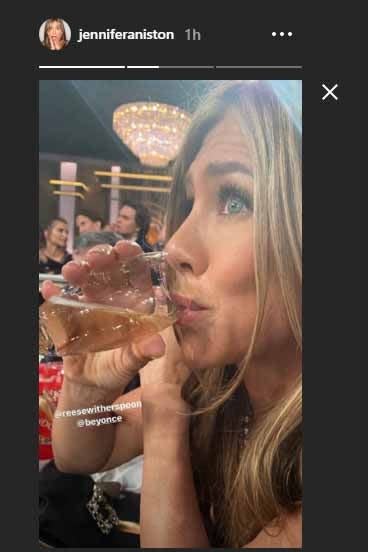 The actress showed off her case of gifted champagne on her Instagram Story.