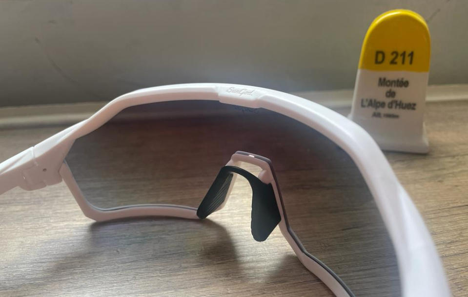 Silicone nose bridge on Sungod Velans sunglasses