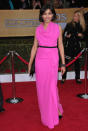 <b>Freida Pinto </b><br><br>The Slumdog Millionaire actress brightened up the red carpet in hot pink Roland Mouret. <br><br>Image © Rex