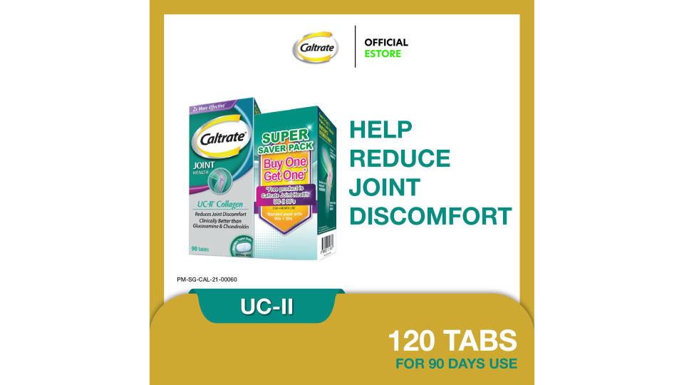 Caltrate Joint Health with Collagen Type II (UC-II) Supplement for Joint Health, 90s+30s. (Photo: Lazada SG)