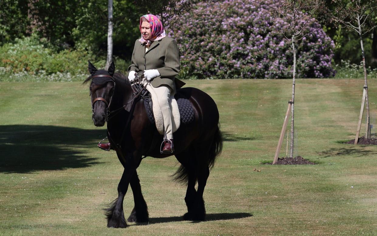 Over the weekend, the Queen was pictured riding her pony, Balmoral Fern at Windsor Castle - Steve Parsons/PA
