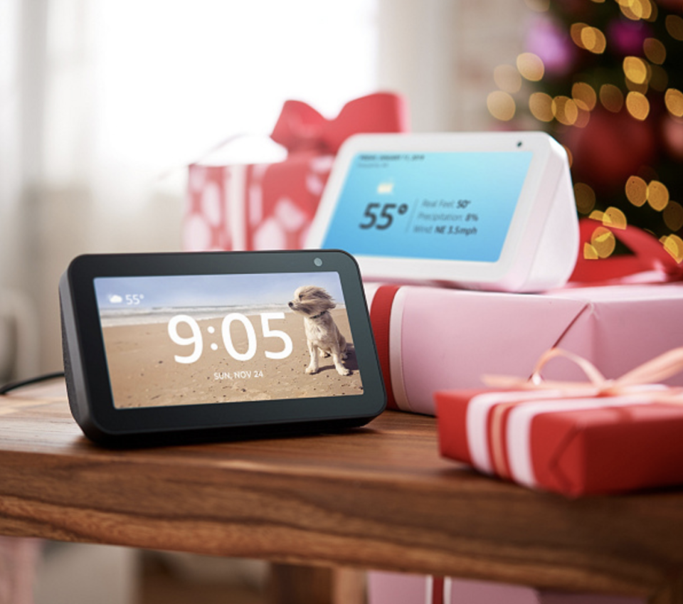 This Amazon Echo 5 bundle from QVC makes a thoughtful long distance gift. (Photo: QVC) 