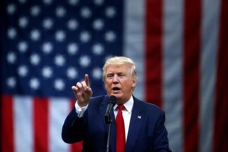 Republican U.S. Presidential nominee Donald Trump attends a campaign event at the Greater Columbus Convention Center in Columbus, Ohio August 1, 2016. REUTERS/Eric Thayer