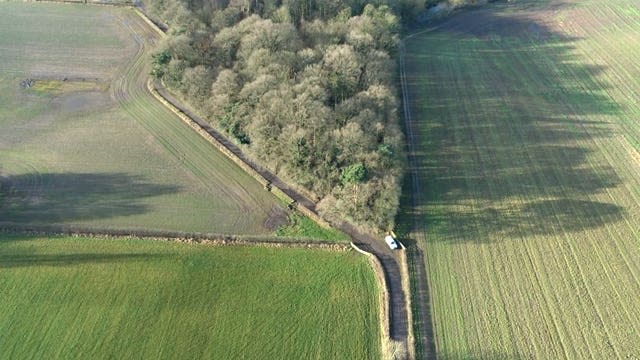 The woodland in Ashley, Cheshire, where 15-year-old Alex Rodda was bludgeoned to death (Cheshire Constabulary/PA)