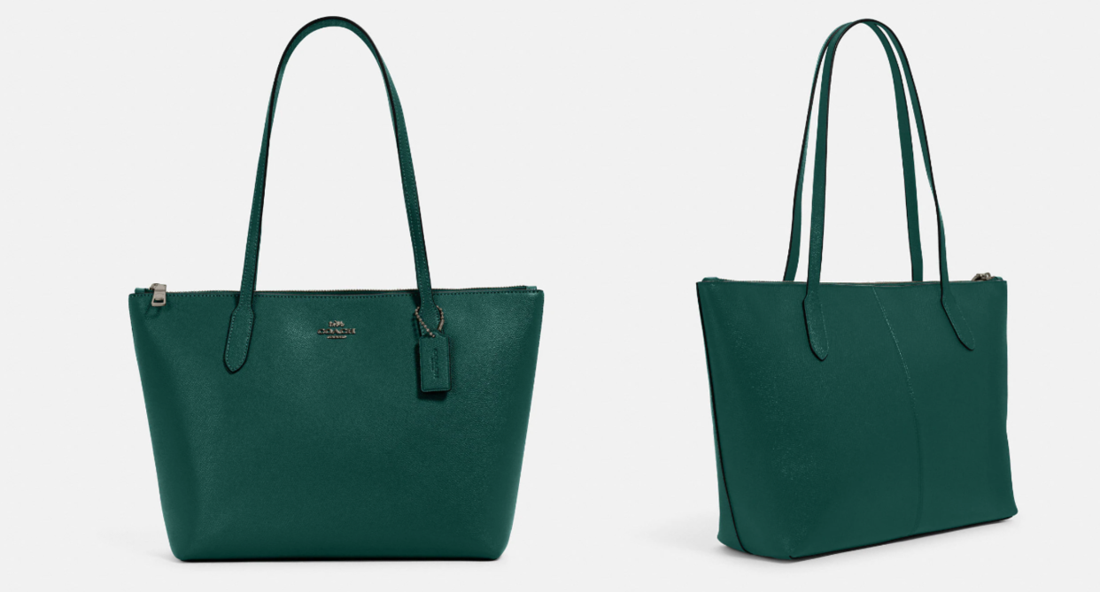Spacious and streamlined, the Zip Top Tote is a bestseller for good reason (Photos via Coach Outlet)