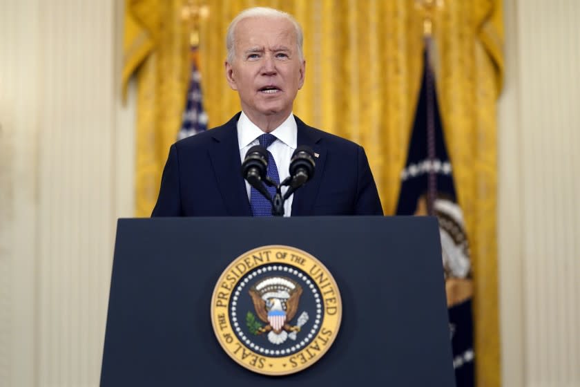 President Joe Biden speaks about the economy, in the East Room of the White House, Monday, May 10, 2021, in Washington. (AP Photo/Evan Vucci)