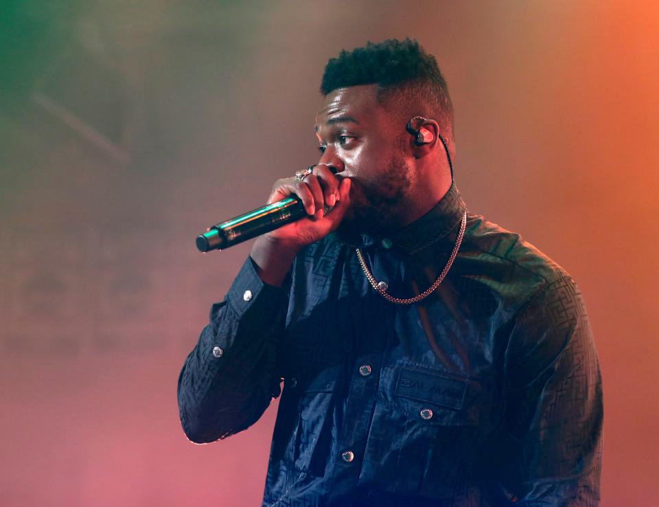 Kevin Olusola of Pentatonix performs during the band's Christmas Spectacular at the Resch Center on Nov. 29, 2022, in Ashwaubenon, Wis.