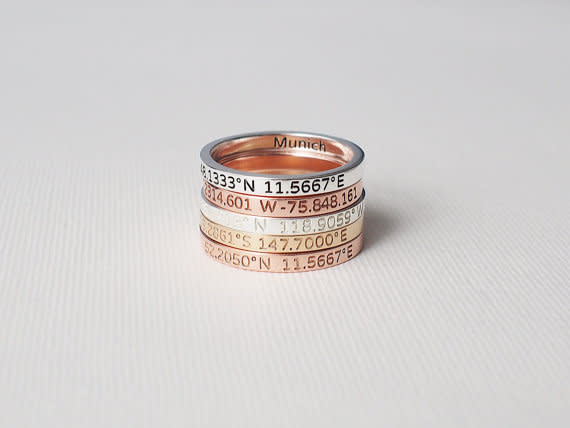 Coordinates ring on Etsy by Anne Coordinates