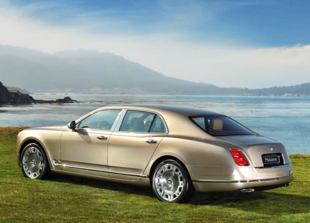 <b>Bentley Mulsanne</b><br>The $300,000 four-door, five-seat sedan comes with a 6 3/4 liter, 505 horsepower V8 engine and an eight-speed automatic transmission that reduces CO2 emissions and saves 15% more fuel than the previous V8. It is hand-made in Crewe, England, and takes more than 320 hours of construction from start to finish. Almost half of Mulsanne production time goes into crafting its interior, which is trimmed with hand-stitched leather, polished stainless steel sills and grills, and premium wood veneers.