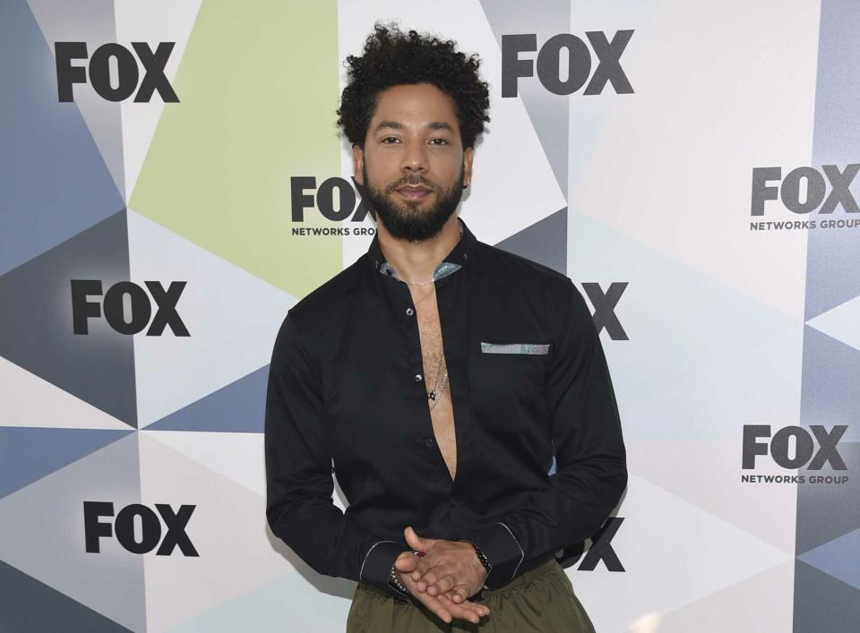 FILE - In this May 14, 2018 file photo, Jussie Smollett, a cast member in the TV series "Empire," attends the Fox Networks Group 2018 programming presentation afterparty in New York. Chicago police have opened a hate crime investigation after a man the department identified as a 36-year-old cast member of the television show “Empire” alleged he was physically attacked by men who shouted racial and homophobic slurs. Police wouldn’t release the actor’s name, but a statement from the Fox studio and network on which “Empire” airs identified him Tuesday, Jan. 29, 2019, as Jussie Smollett.(Photo by Evan Agostini/Invision/AP, File)