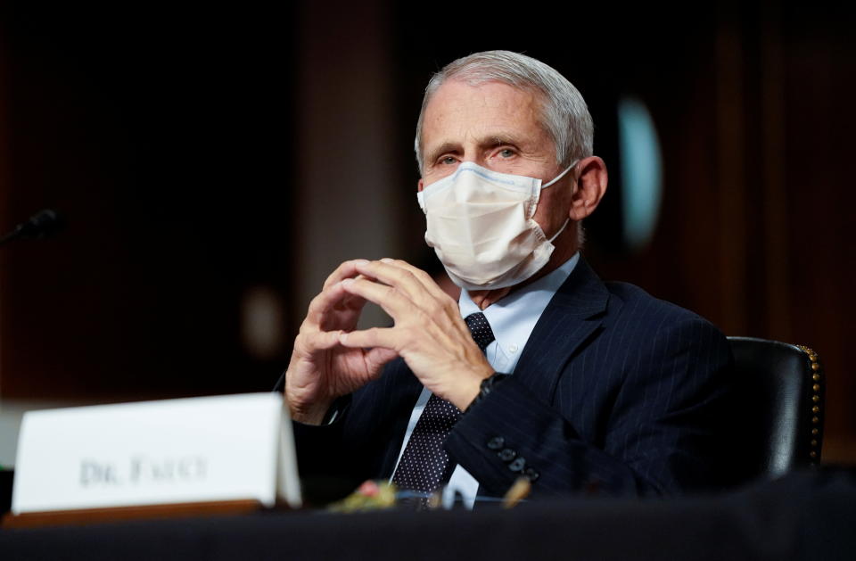 White House Chief Medical Adviser Anthony Fauci waits to testify before the Senate Health, Education, Labor and Pensions hearing in Washington D.C. on November 4, 2021. REUTERS/Elizabeth Frantz