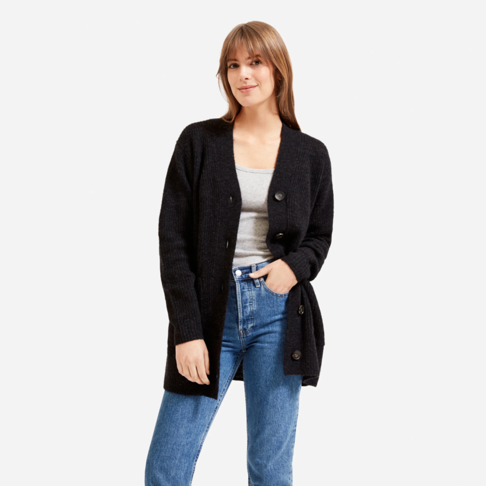 The Oversized Alpaca Cardigan. Image via Everlane.