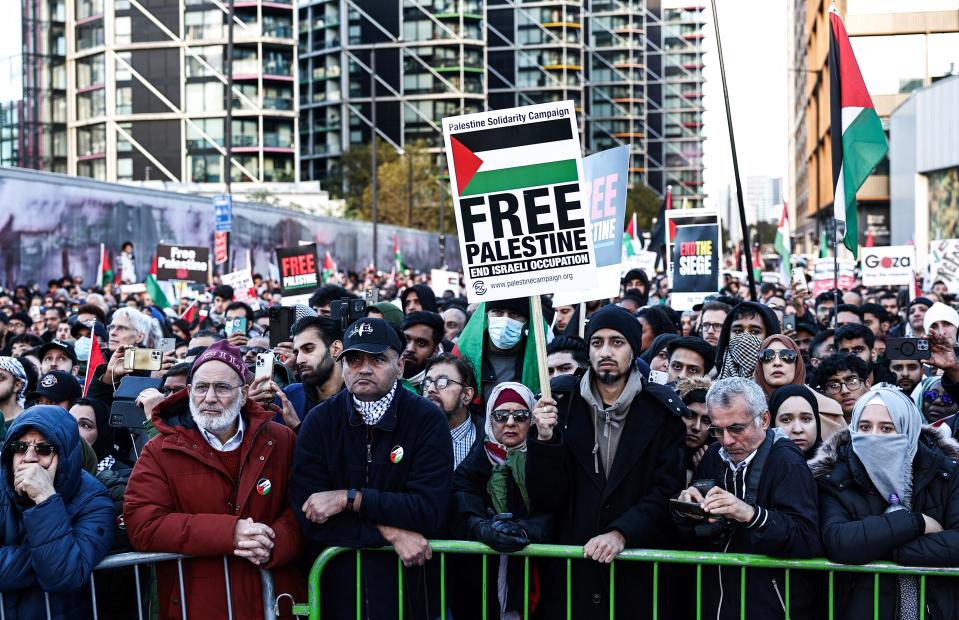 Pro-Palestine protest in London on Armistice Day, Saturday 11 November 2023 (AFP via Getty Images)