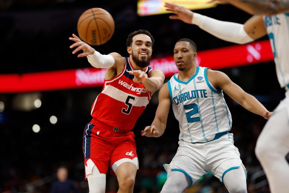 Washington Wizards guard Tyus Jones is set to lead the NBA in assist-to-turnover ratio once again.