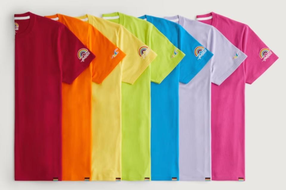 hollister, pride collection, 2023, rainbow, tshirts