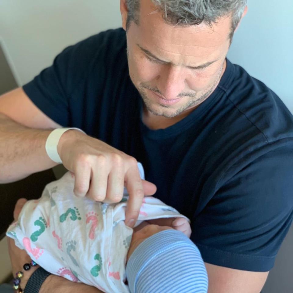 Dad took a peek at his perfect baby boy in this sweet snap from day one. “It’s so amazing that we get to raise a child together,” Christina <a href="https://people.com/home/pregnant-christina-anstead-husband-ant-newport-home-modern-farmhouse-photos/" rel="nofollow noopener" target="_blank" data-ylk="slk:told PEOPLE earlier this summer;elm:context_link;itc:0;sec:content-canvas" class="link ">told PEOPLE earlier this summer</a>. “All of the kids are so excited. I love all the fun chaos and a full house. I always thought I would only have two, and now I’ll have five!”