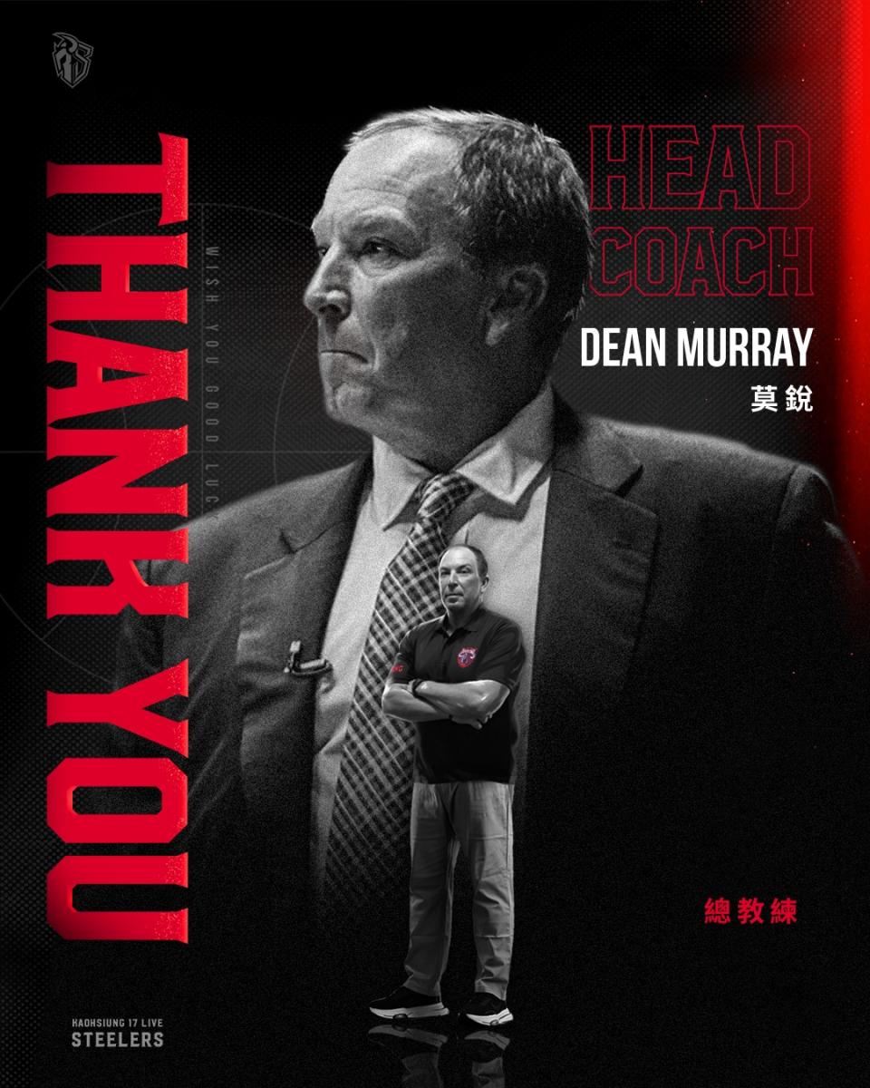 高雄17直播鋼鐵人感謝前總教練莫瑞（Dean Murray）。（圖片來源：高雄17直播鋼鐵人粉絲專頁）