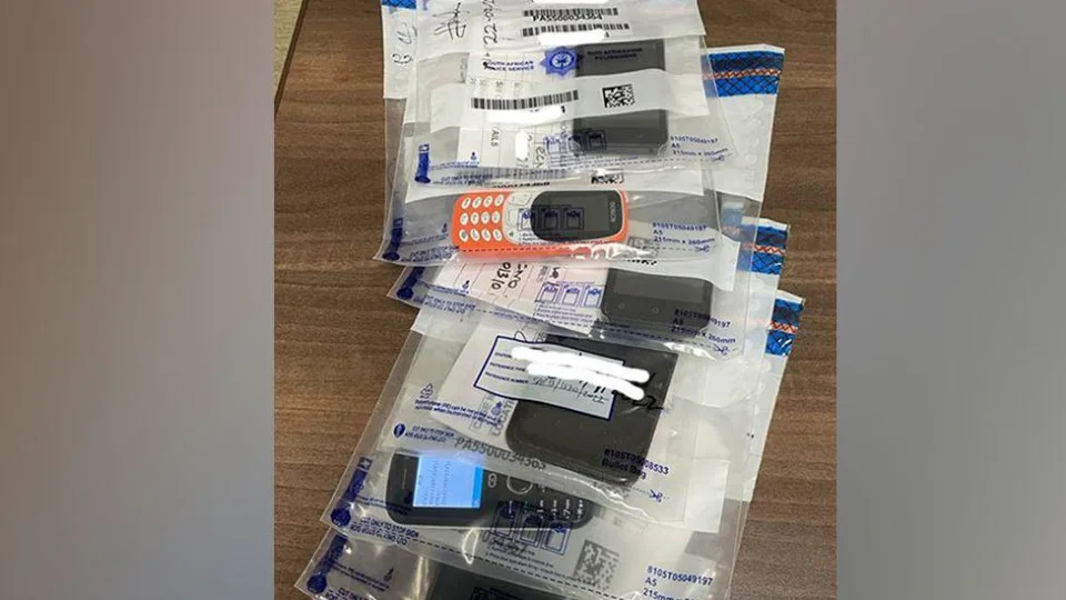 A collection of mobile phones seized by the police