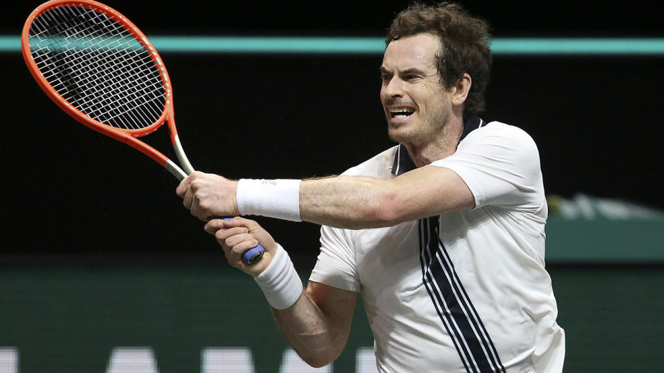 Andy Murray, pictured here in action against Andrey Rublev at the World Tennis Tournament.