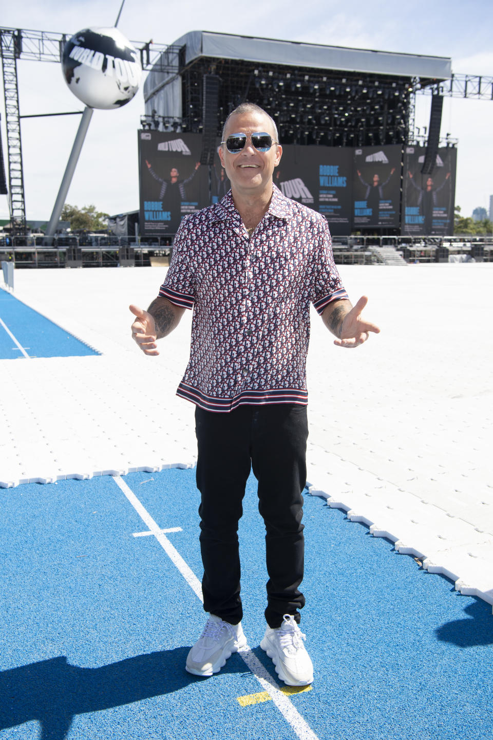 Robbie Williams attends a media call on March 12, 2020 in Melbourne, Australia. (Photo by Wendell Teodoro/Getty Images)