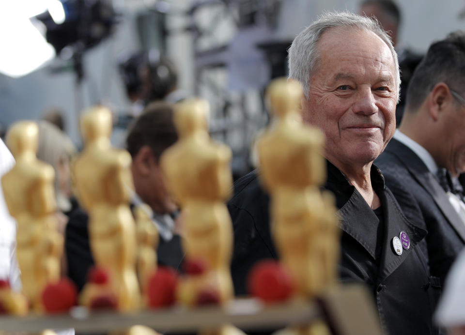 FILE - In this Feb. 9, 2020 file photo, Wolfgang Puck arrives at the Oscars in Los Angeles. Puck turns 80 on July 8. (AP Photo/John Locher, File)