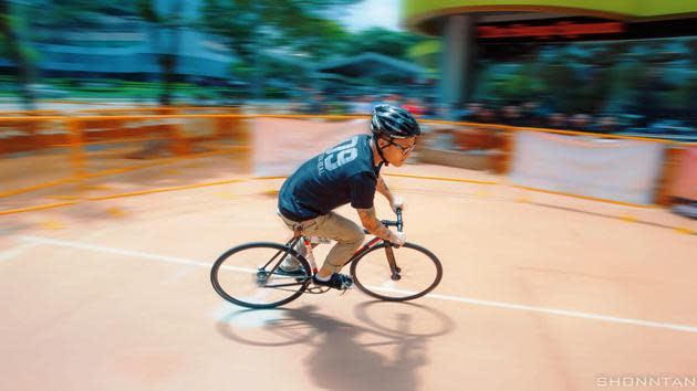 South Korean pro rider Hacheon Park competing at 'King of Velocity'. (Shonn Tan Photo)